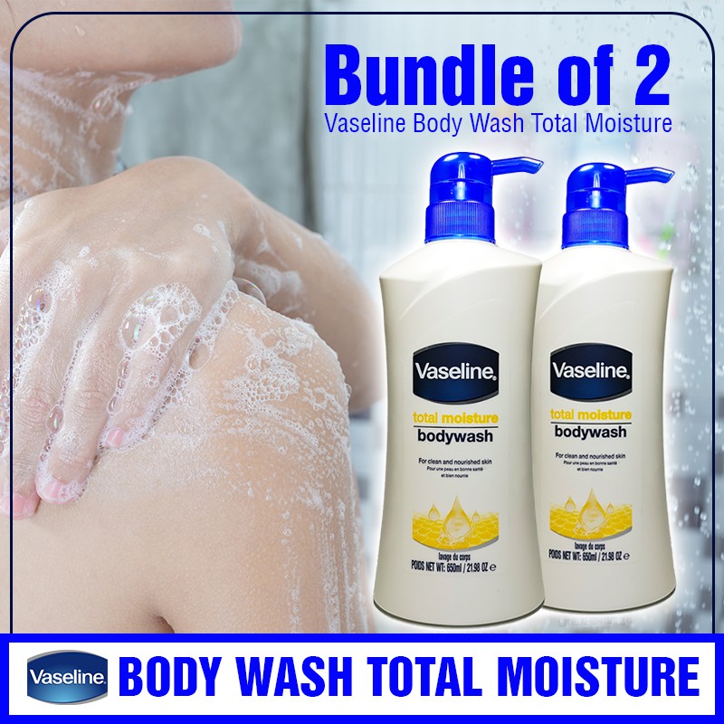 Bundle of 2 Vaseline Total Moisture Body Wash (650ml X 2) or (1L X 2