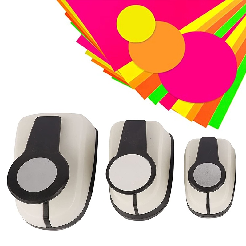 3Pcs Paper Craft PunchesHole Puncher Single,Hole Punch Shapes, Hole Puncher for Crafts 9/16