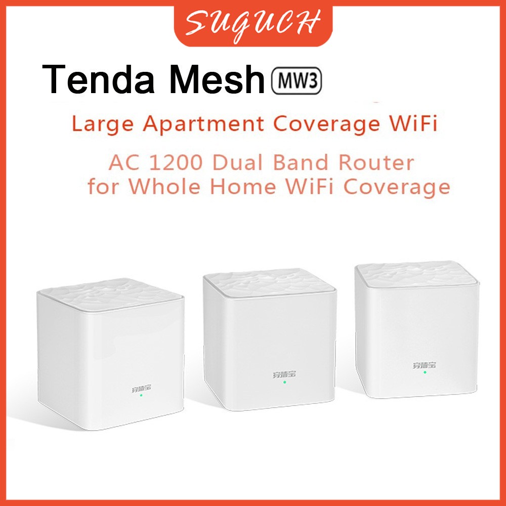 Tenda Nova Mw3 Wireless Wifi Router AC1200 Dual Band Repeater Mesh WiFi  System