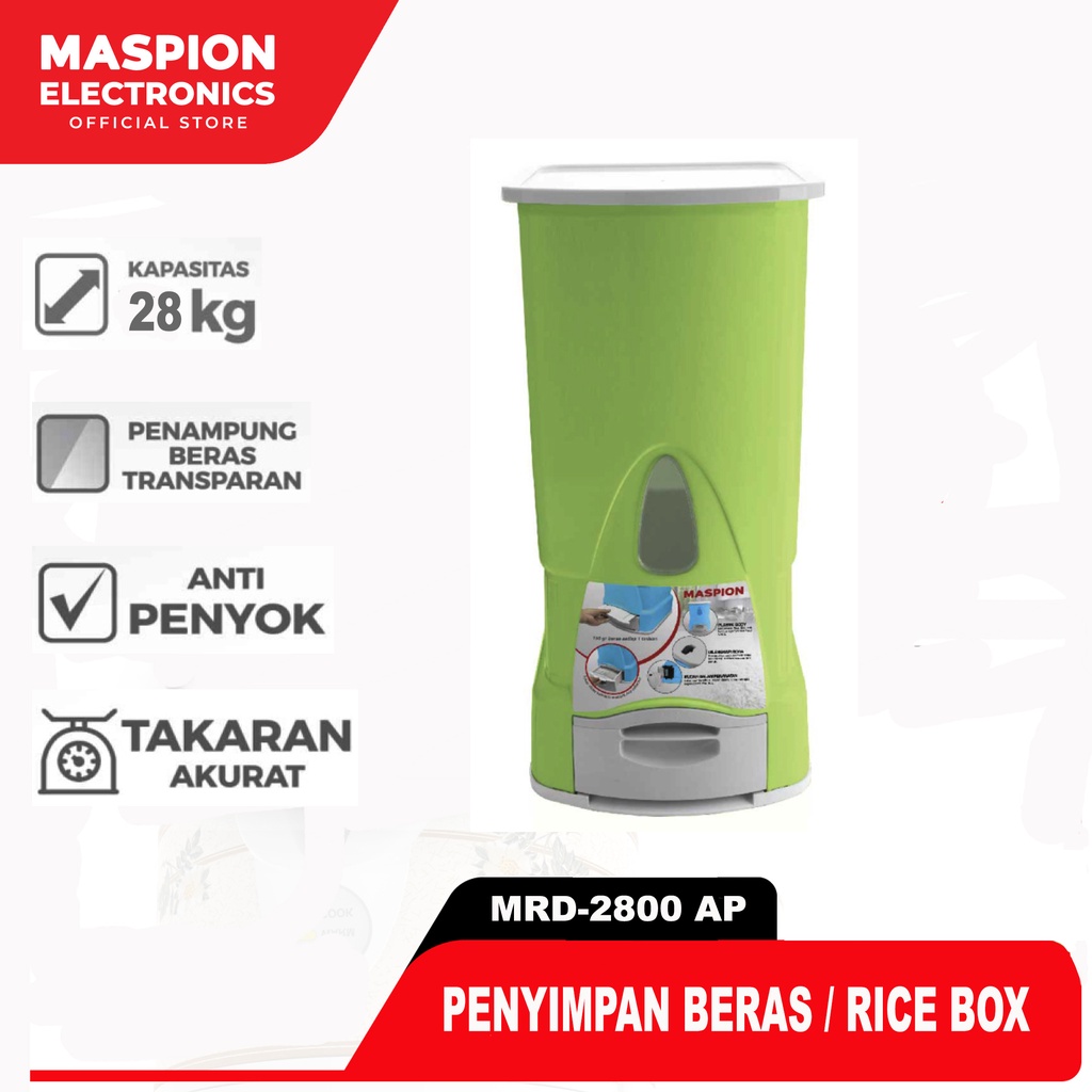 Maspion Rice Box Kotak Beras kapasitas 28 Kg MRD-2800 AP - Gambar 2
