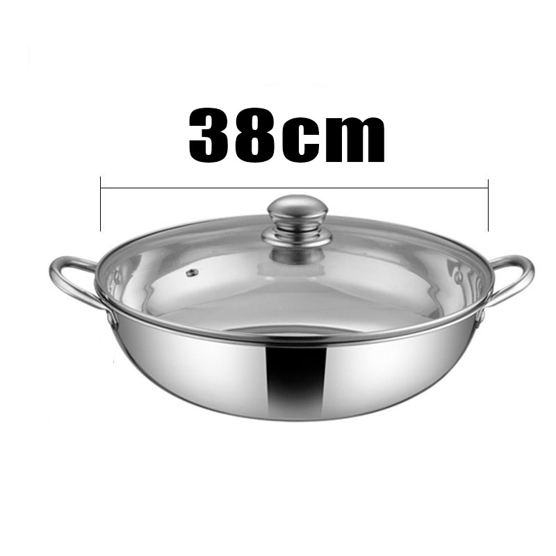 Stainless Steel Single Hot Pot Steamboat With Transparent Glass Lid ...