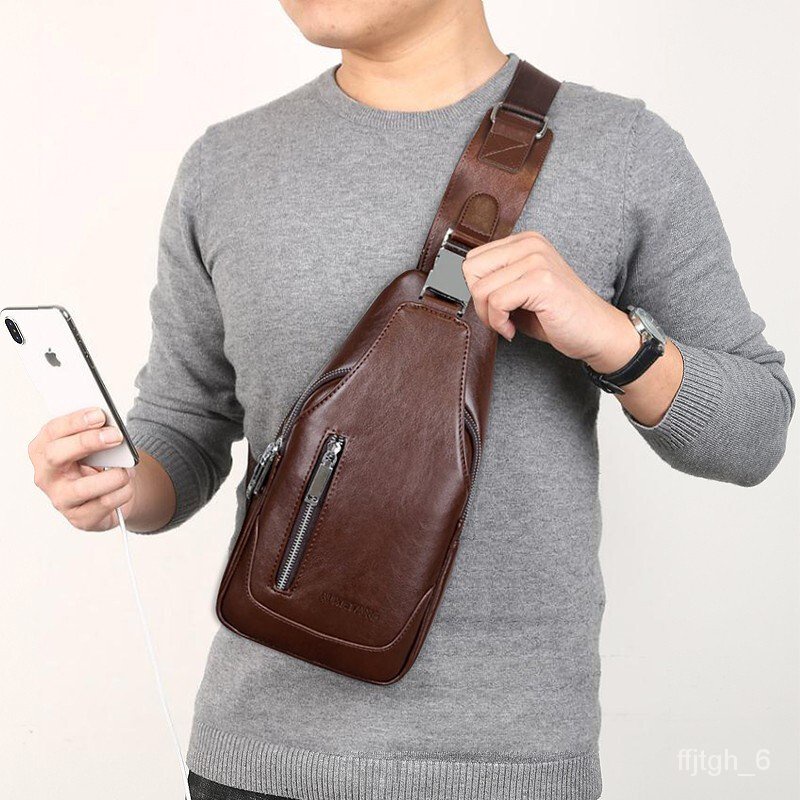 Mens leather messenger deals bag sale