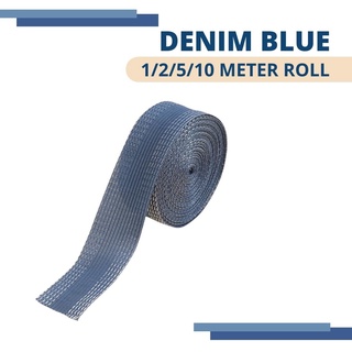 DYNWAVE Polyester Hem Tape Pants Shortening Tape Pants Fabric Tape 1 inch x 5.5 Yards Iron on Hemming Tape for Clothes Jeans Dress Trousers Sewing 5M Blue
