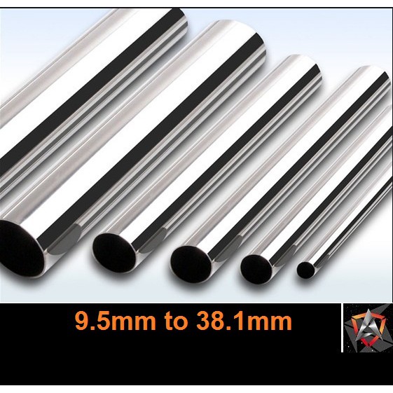 3 feet / 915mm length of Round size] Stainless Steel S304 Round Tube / Deco  / Ornamental Pipe (besi tahan karat)