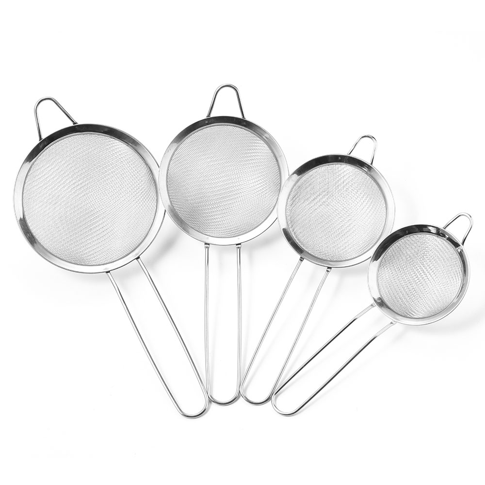 4 Sizes Stainless Steel Wire Fine Mesh Oil Strainer Flour Sifter Sieve Colander Shopee Singapore
