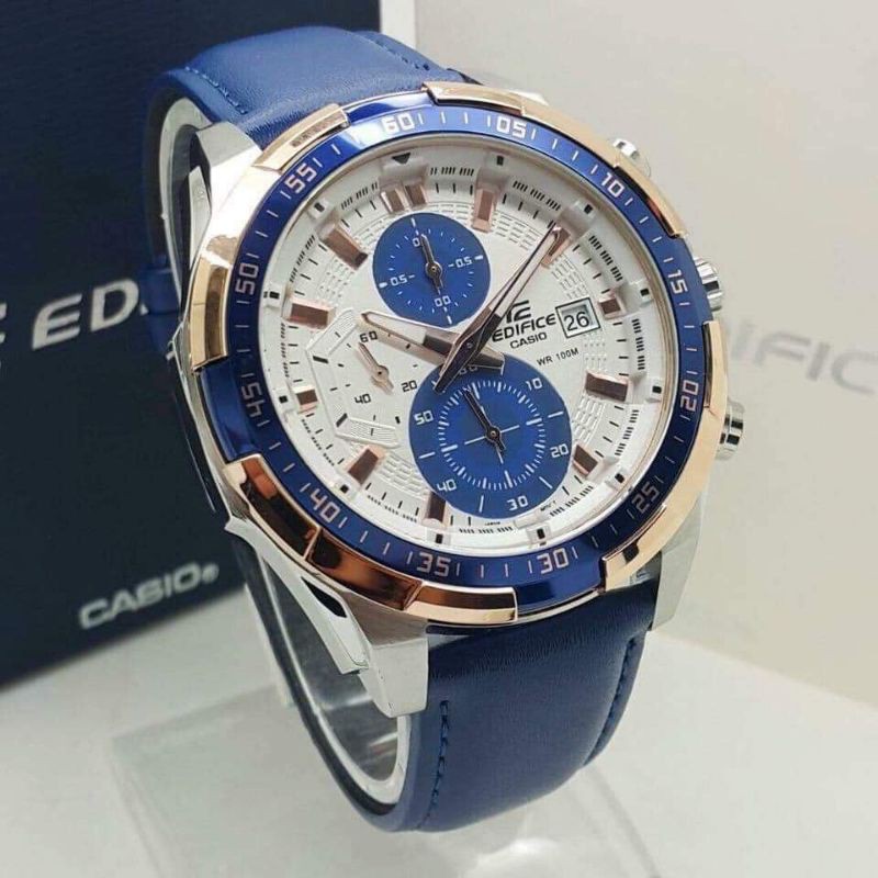 Casio Edifice EFR-539 Chronograph Leather Watch For Men Shopee
