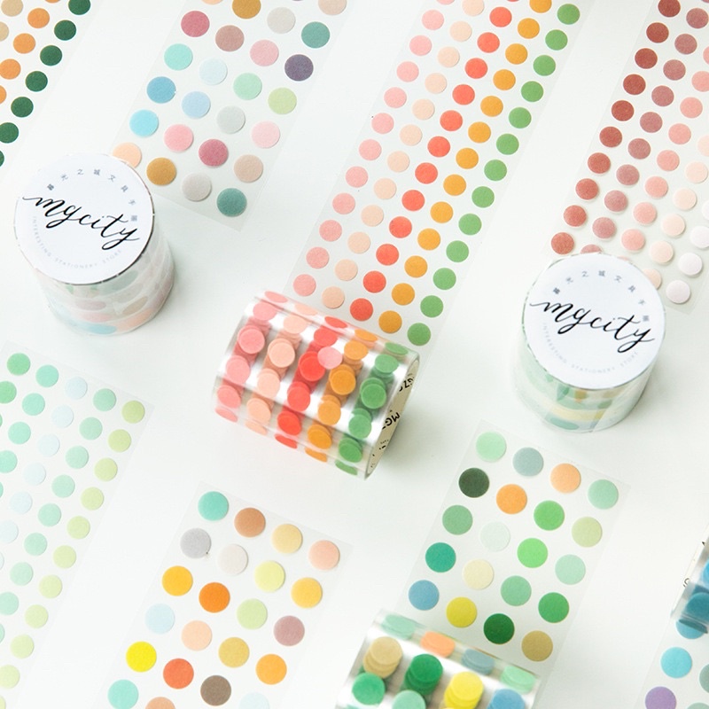 7mm/8mm Dot Sticker Round Sticker Masking Tape Washi Tape Basic Color ...