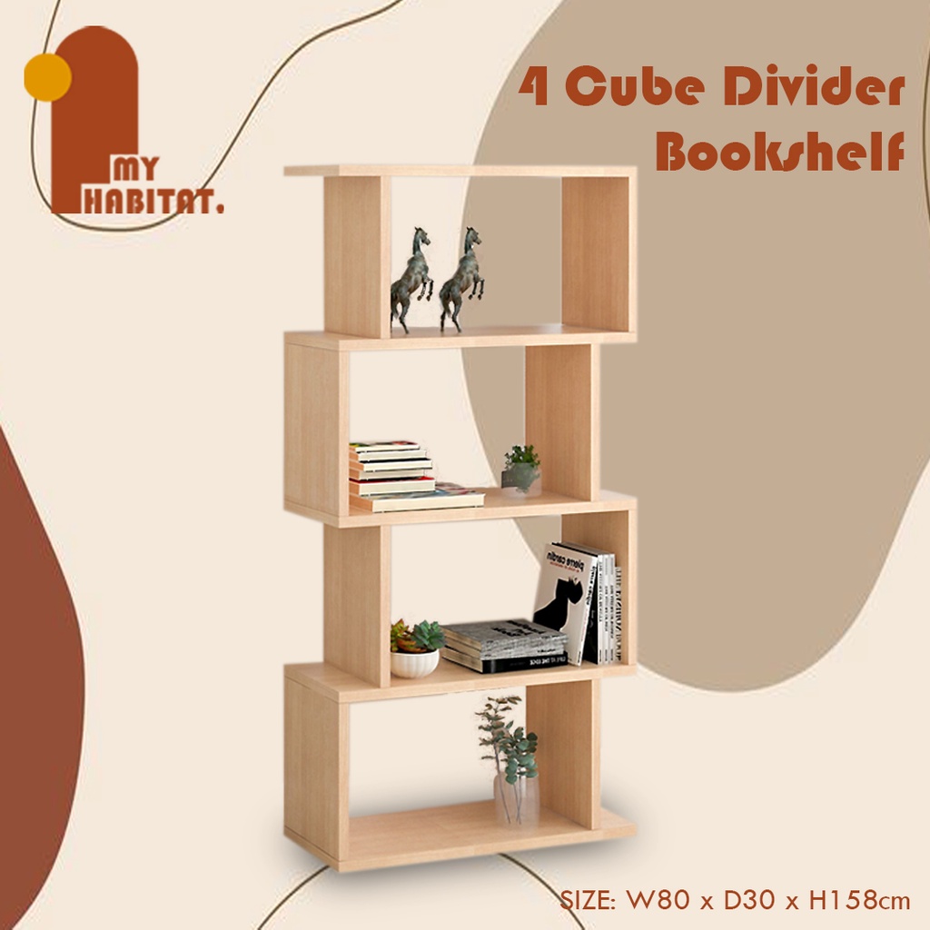 AMBER 4 TIER DIVIDER BOOKSHELF / book rack/ Divider shelf rack/ display