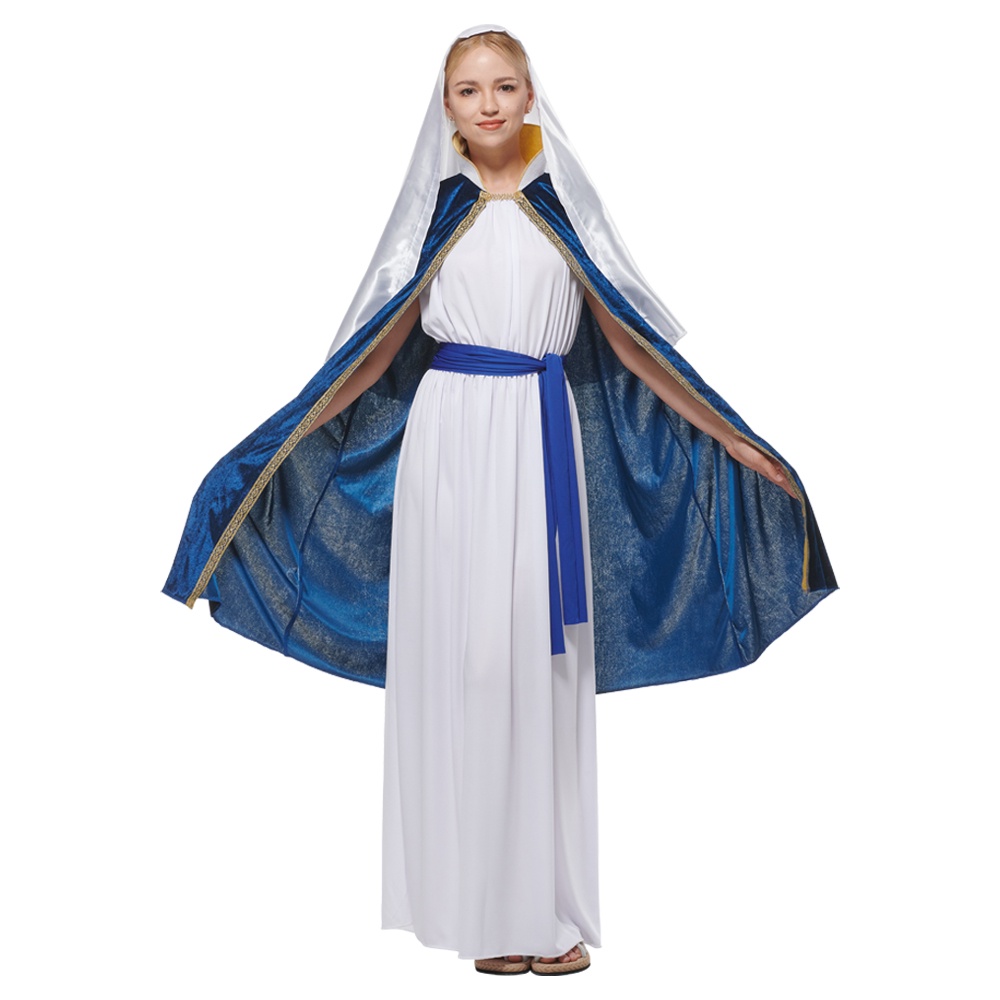 Halloween Women Virgin Mary Costume Adult Mother Of Jesus Cosplay 