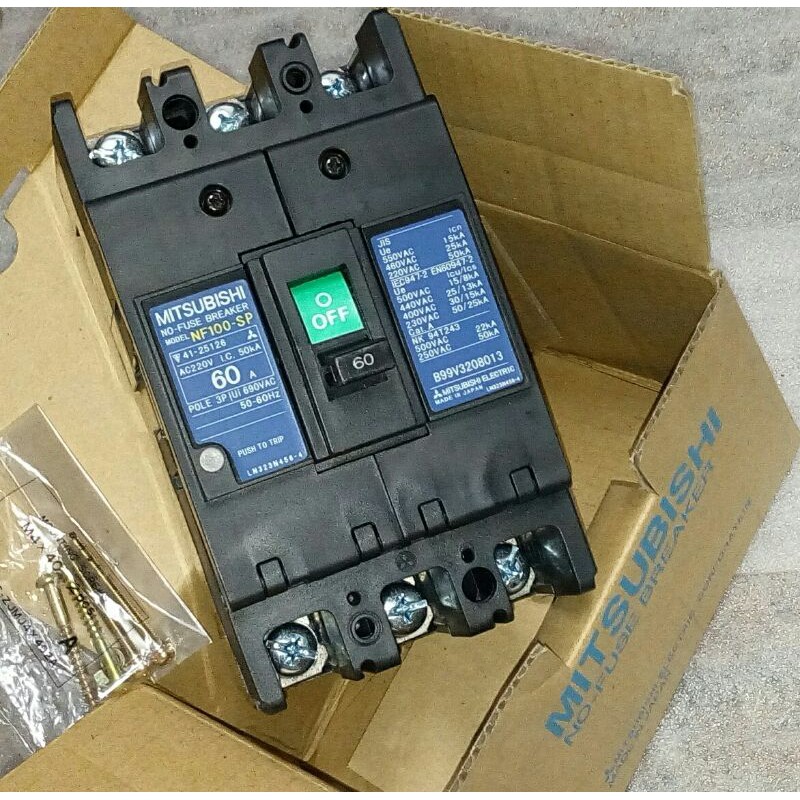 NF100-SP Fuseless Switch MITSUBISHI 2P 50A 3P 50A 50kA | Shopee Singapore