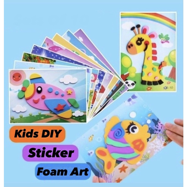 Kids DIY Eva Sticker Foam Art / Goodie Bag / Birthday Gift / Kids Craft ...