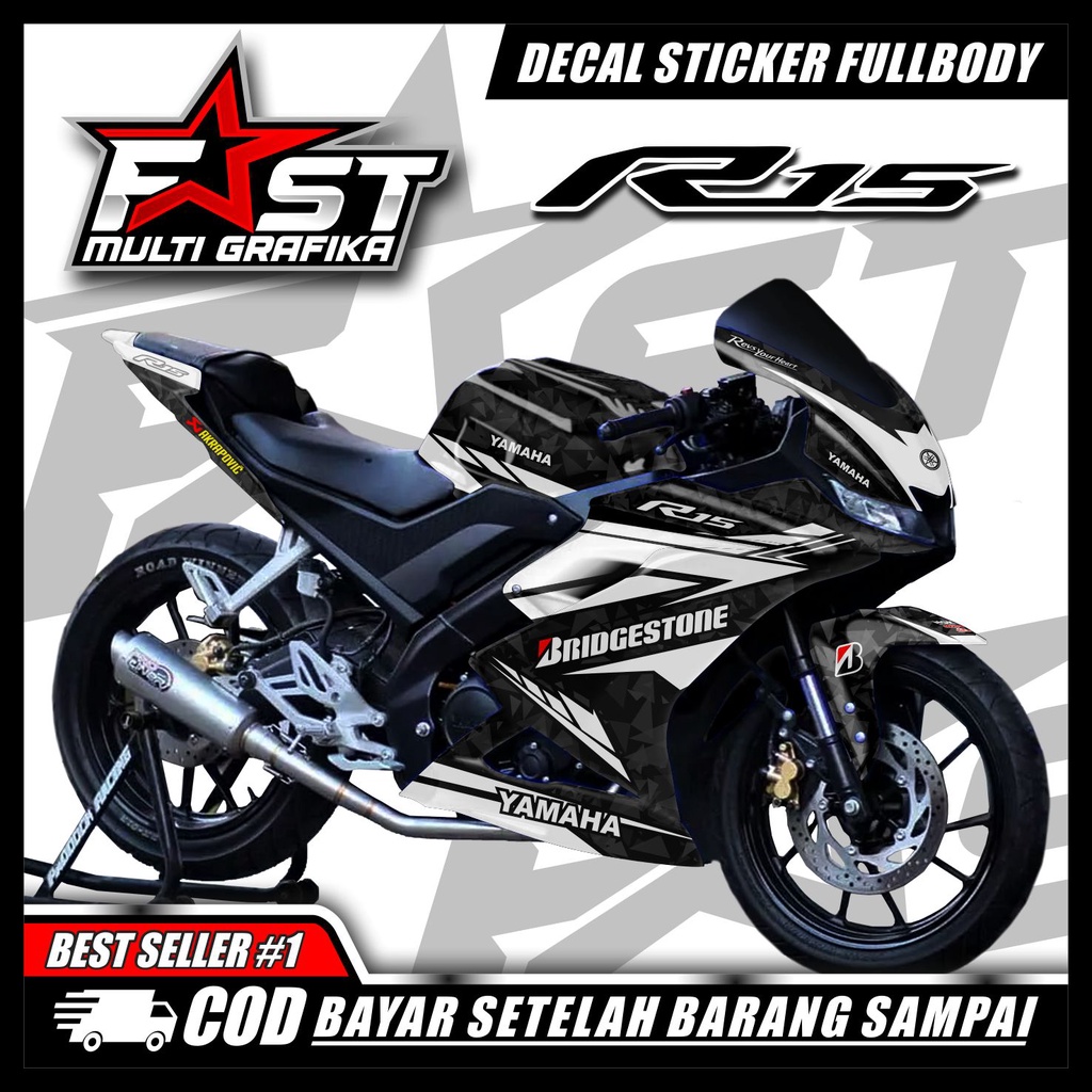 Sticker Decal R15 V3 Sticker Decal Motorcycle Yamaha R15 V3 Fullbody ...