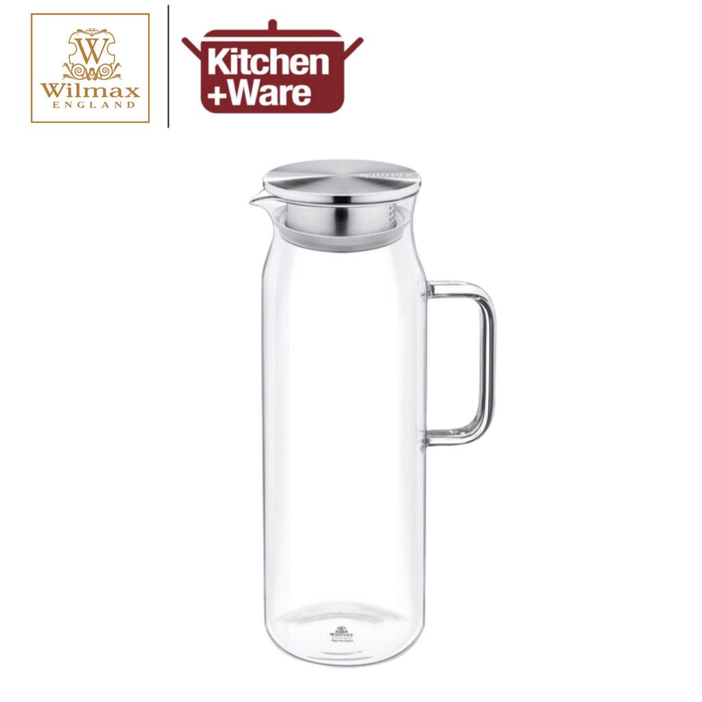 WIlmax Thermo Glass Jug with Stainless Steel Lid [1000ml/1500ml/2100ml