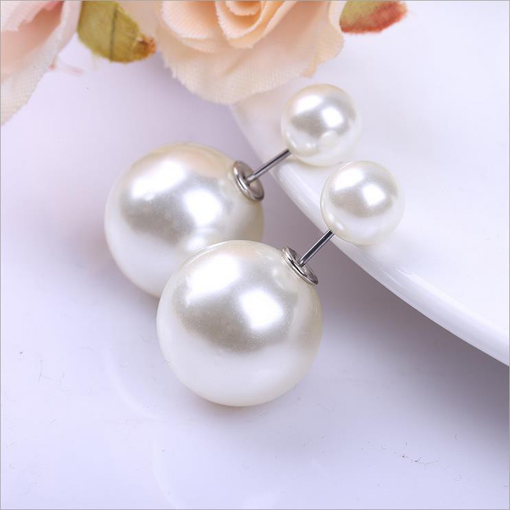 Double hot sale pearl earrings