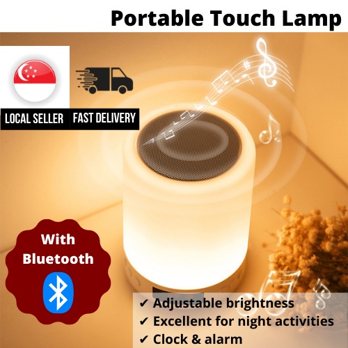 Night Light USB LED Touch Table Lamp Bluetooth Speaker Portable ...
