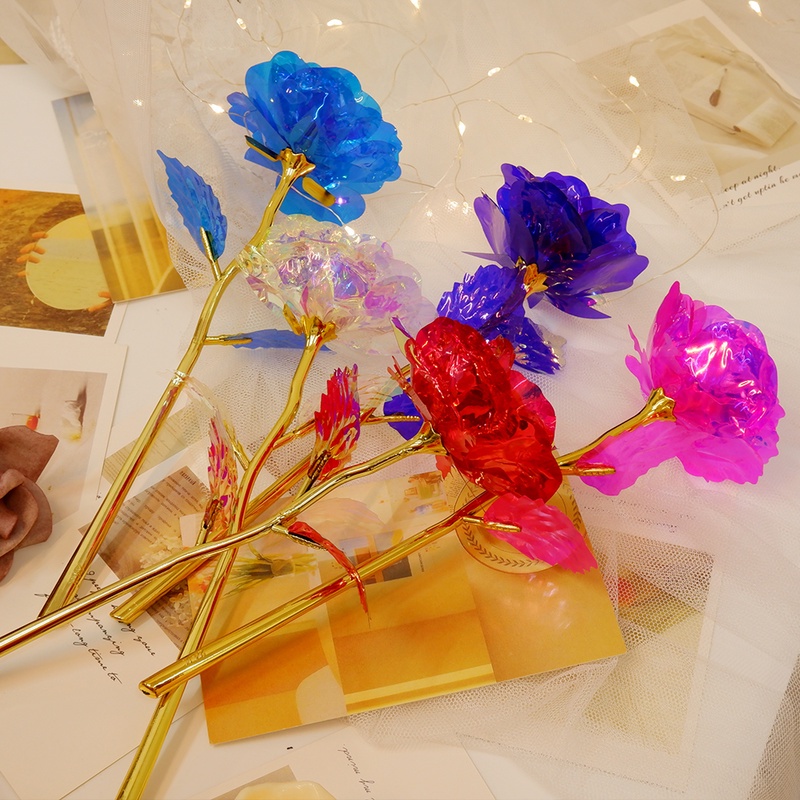 Exquisite Artificial Gold Foil Rose Flower Mother's Day Gifts