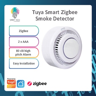 SMATRUL Tuya Smart Smoke Detector, WiFi Fire Sensor Alarm with Temperature and Humidity Detection