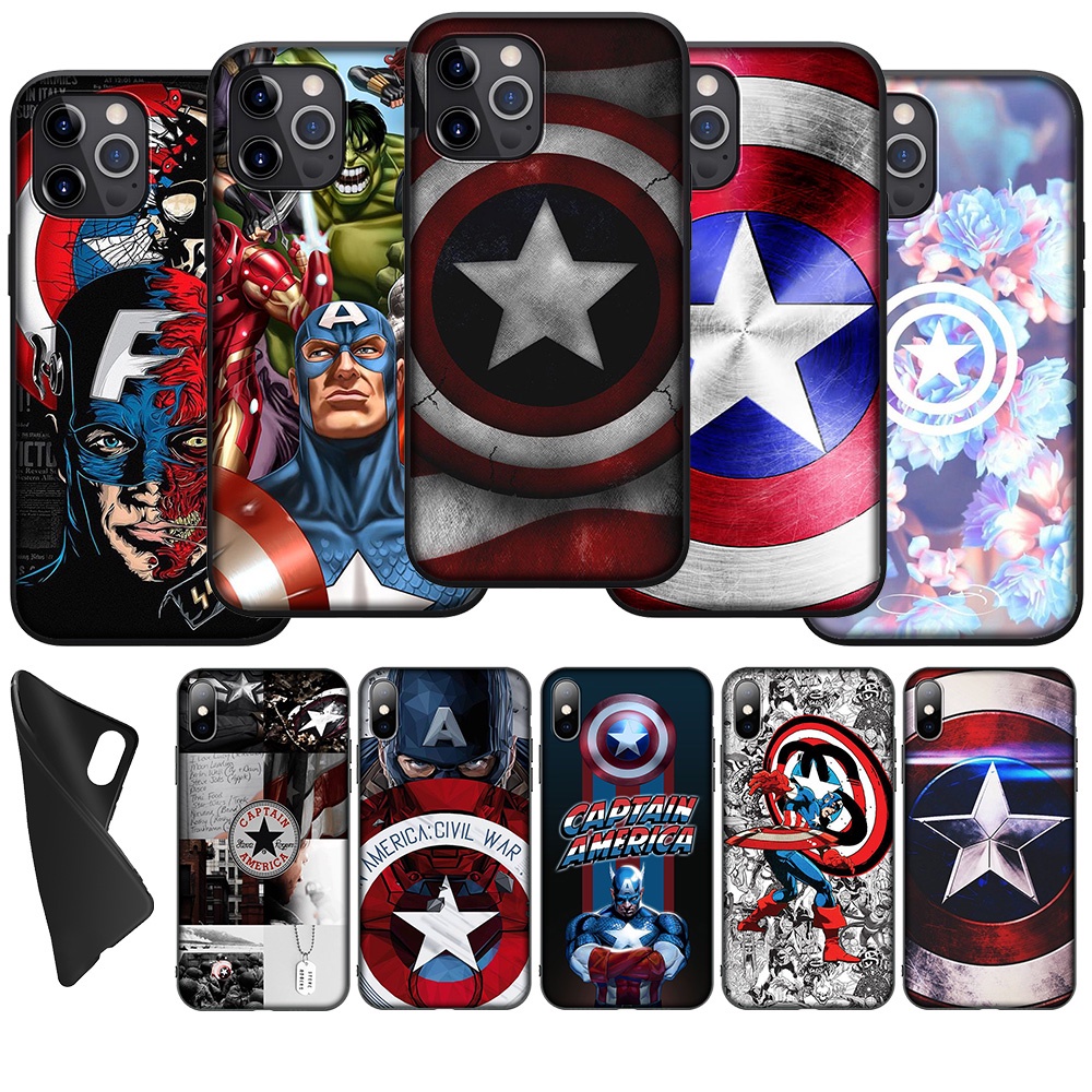 XK41 Marvel Captain America Soft silicone Case for iPhone 14 Plus