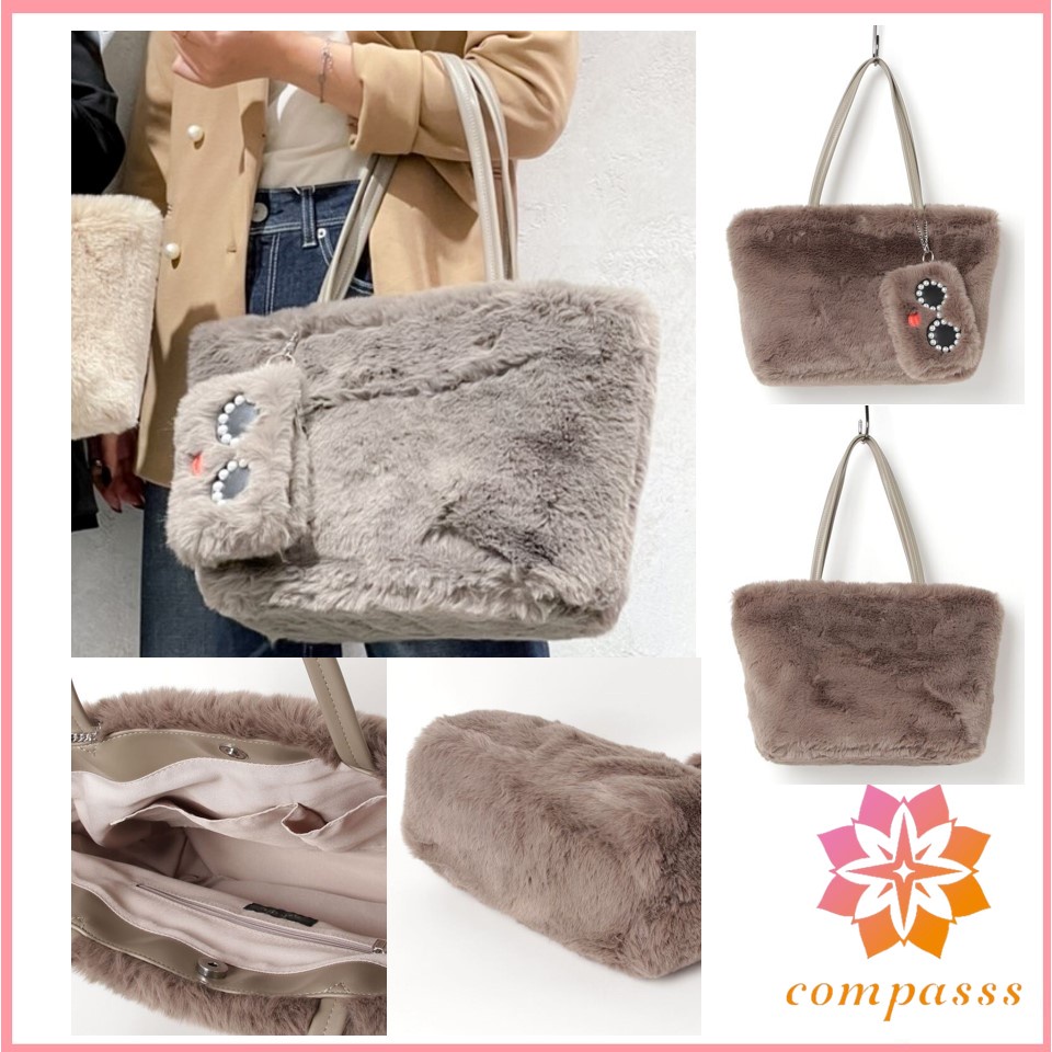 White deals fur bag