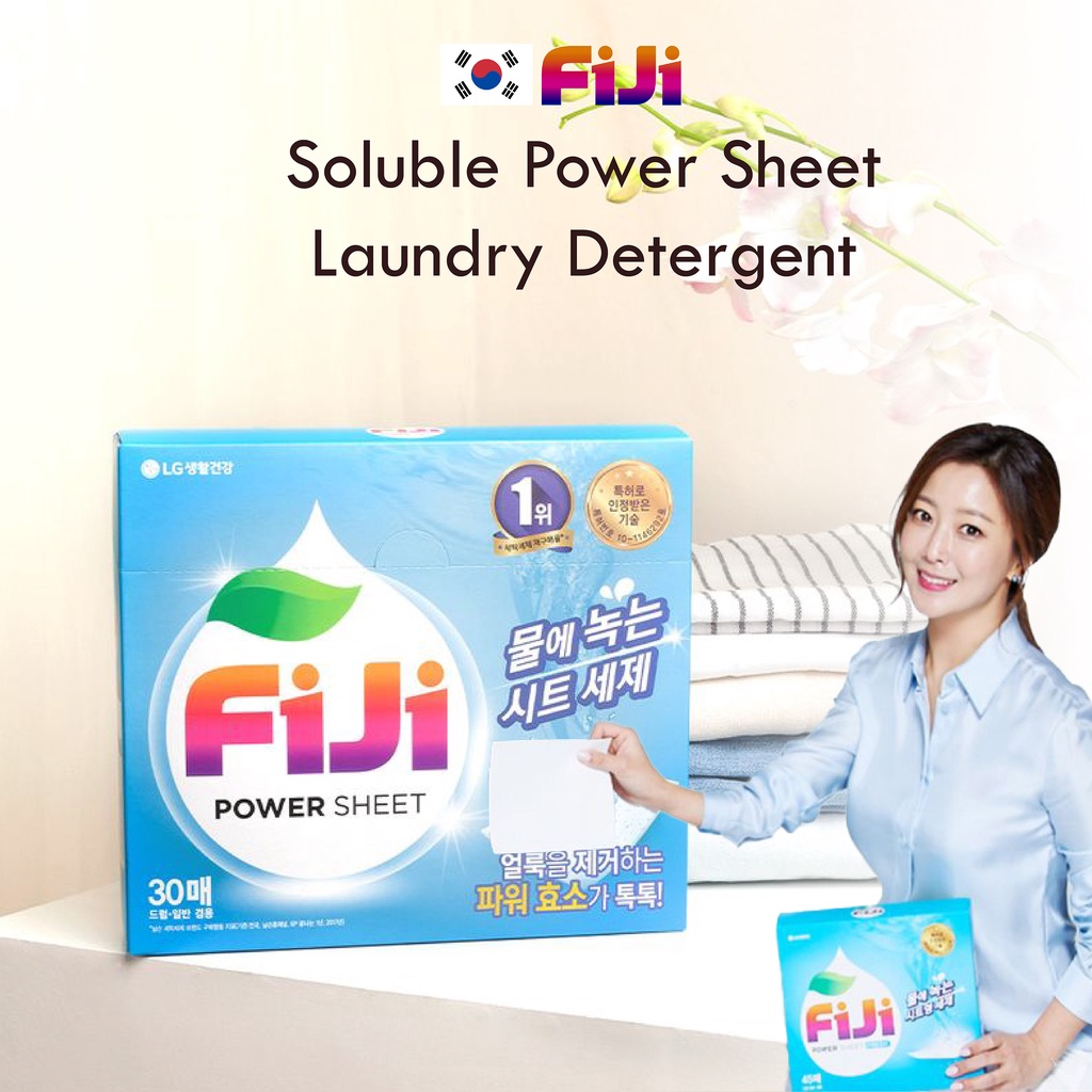 FIJI Soluble Laundry Detergent Power Sheet 30 sheet Shopee Singapore