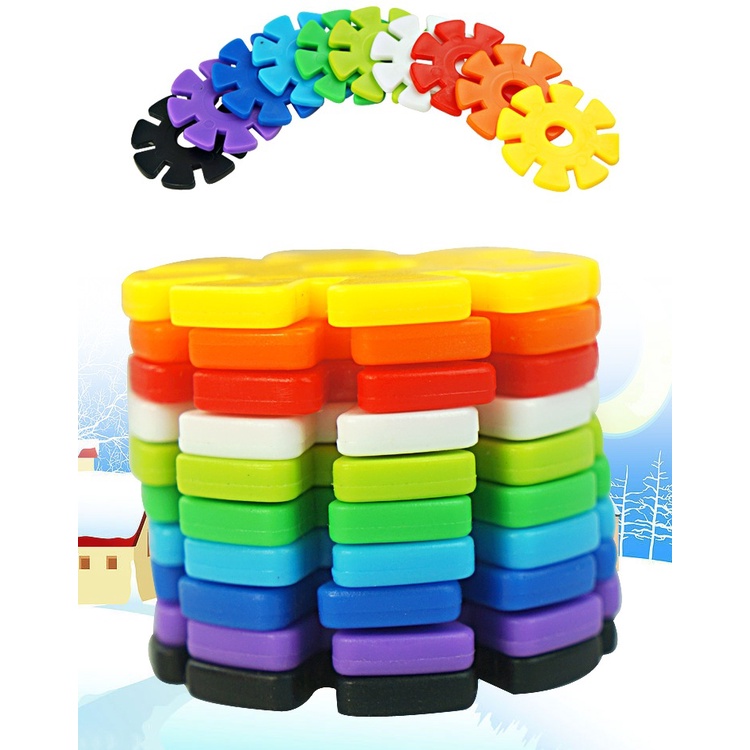 [400PCS] Snowflake Building Block Toys Montessori Assembling Blocks ...