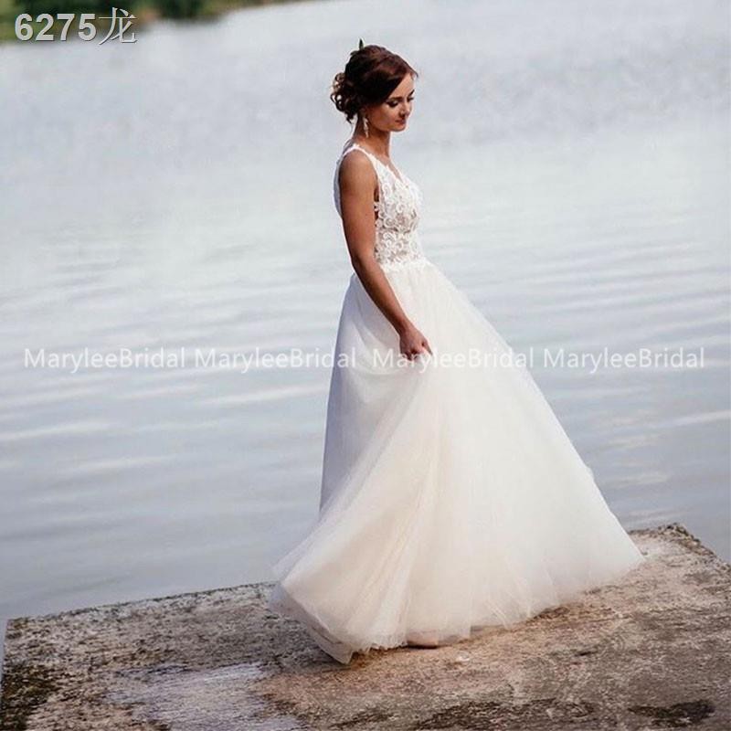 Cheap white beach wedding on sale dresses