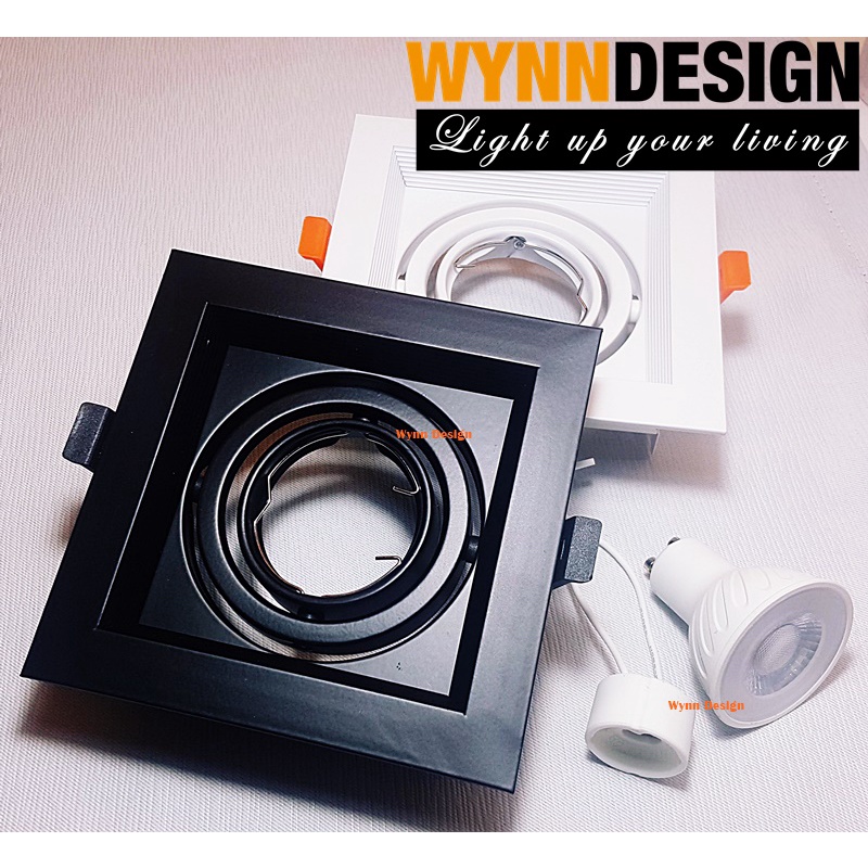Wynn Design Eyeball Casing [SQUARE BLACK] Set with GU10 Single Eyeball ...
