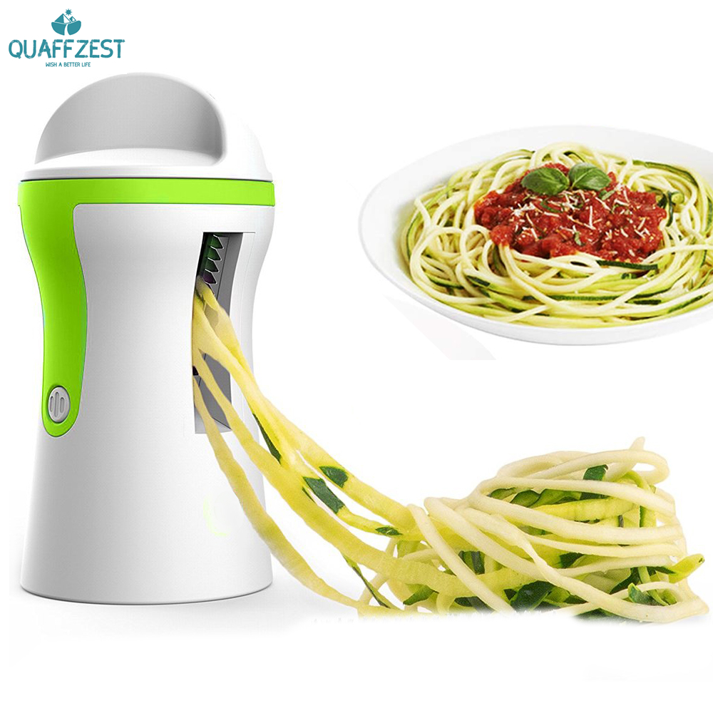 Portable Spiralizer Vegetable Slicer Stainless Steel Spiral Slicer Handheld  Spiralizer Peeler for Potatoes Spaghetti Zucchini