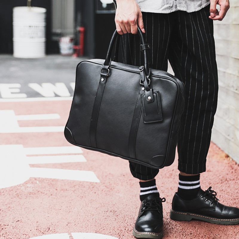 Mens black store leather tote