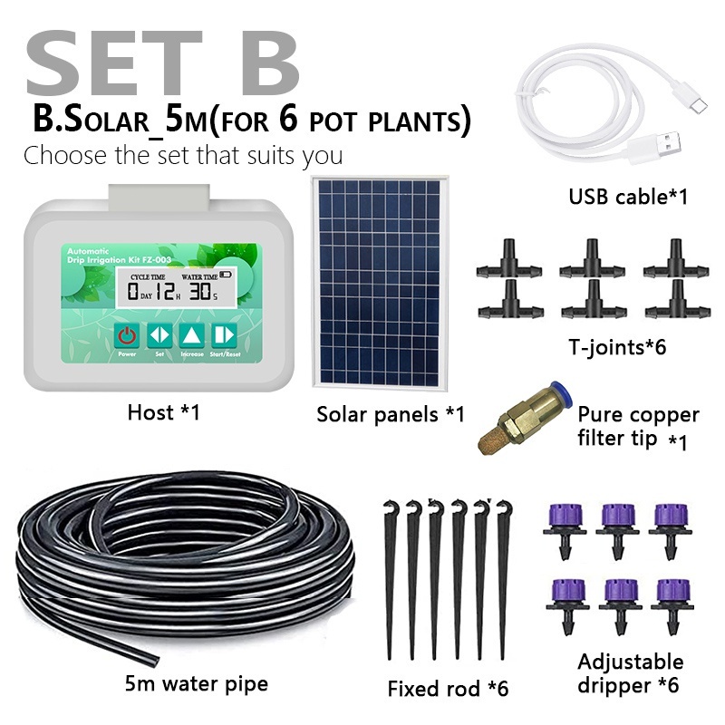 Single/Doub Pump Solar Automatic Watering System,59 PCS Indoor Plant ...