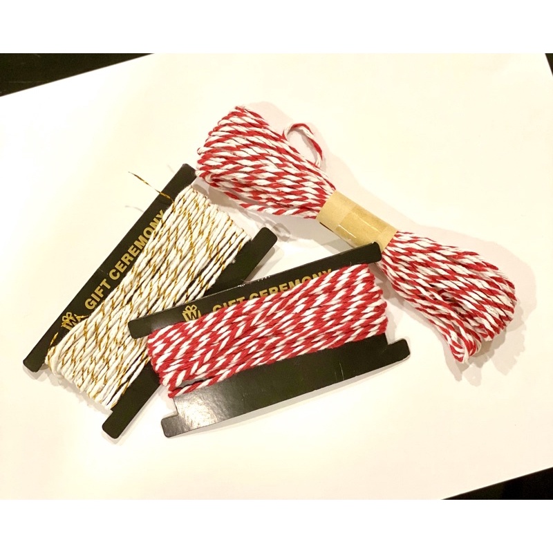 Christmas DIY Red White Twine Cotton String for Craft, Wrapping & Tags ...
