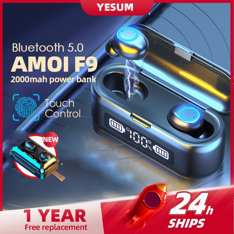 【24H SHIPS】AMOI F9 UPGRADE Bluetooth Earphone Earphones Wireless