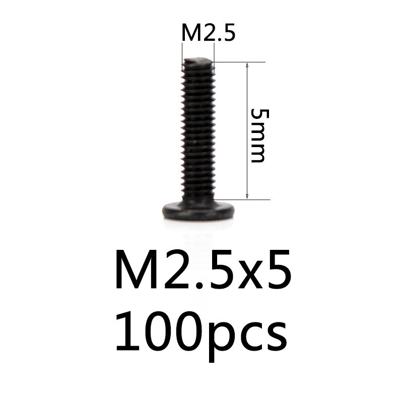 M2.5 X 8mm Phillips Flat Head Machine Screws – Black Zinc Steel (Choose Pack Size) By The Rusty Bolt Shop