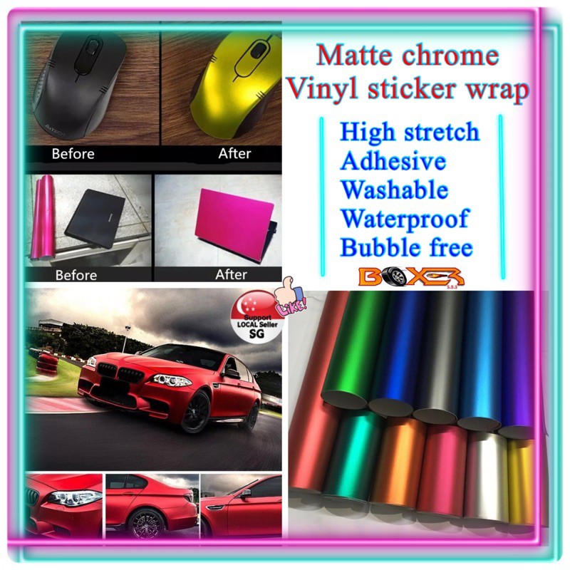 30*150CM Satin Matte Chrome Metallic Silver Vinyl Film Wrap