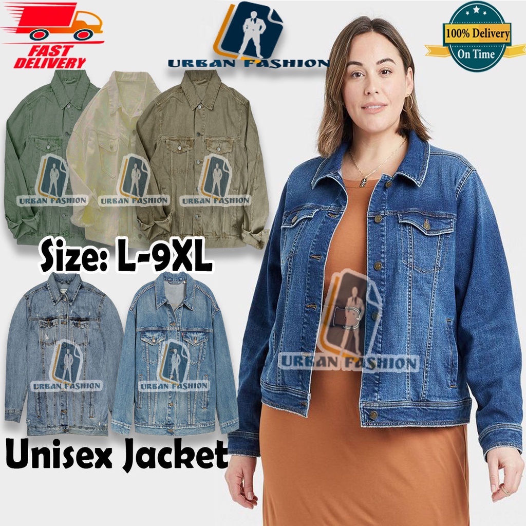 plus size long sleeve women denim jeans jacket plus size women clothing jaket sesuai untuk perempuan gemuk saiz besar