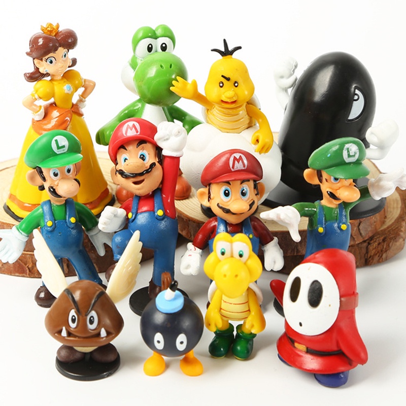 12Pcs/Set Japan Game Super Mario Bros Luigi Yoshi Daisy Koopa Troopa ...