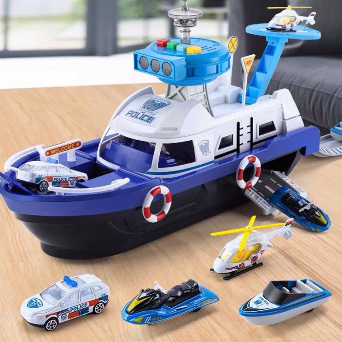 Shipdiecast KGR01 Toys BOAT BOAT SHIP SLIDE Children KADO Blue