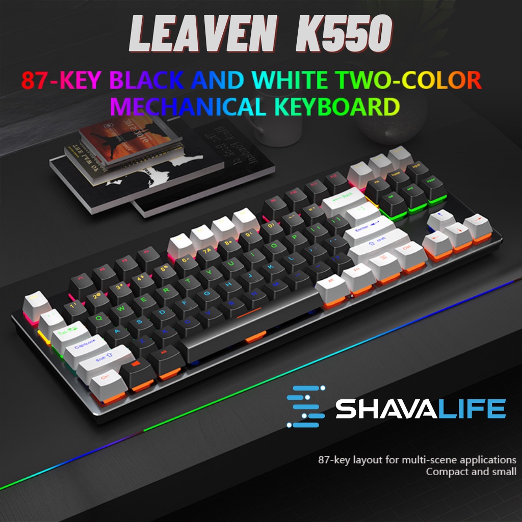 LEAVEN K550 Wired Mechanical Gaming Keyboard With Classic and Retro ...