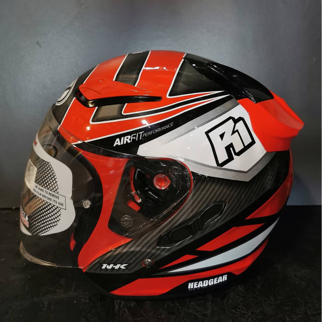 NHK R1 Open Face Helmet - Giga Airfit Red Double Visor | Shopee Singapore