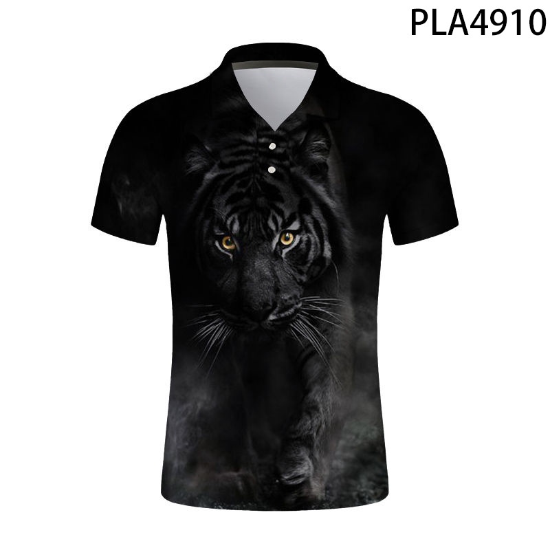 Men's clothing fashion casual summer short sleeve 3d printed tiger T ...