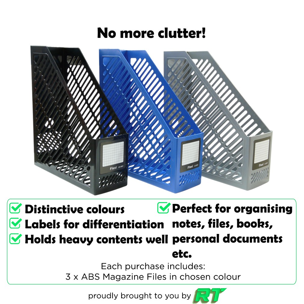 ABS Organiser Magazine File with Label in 3 Colours, Holds Heavy ...