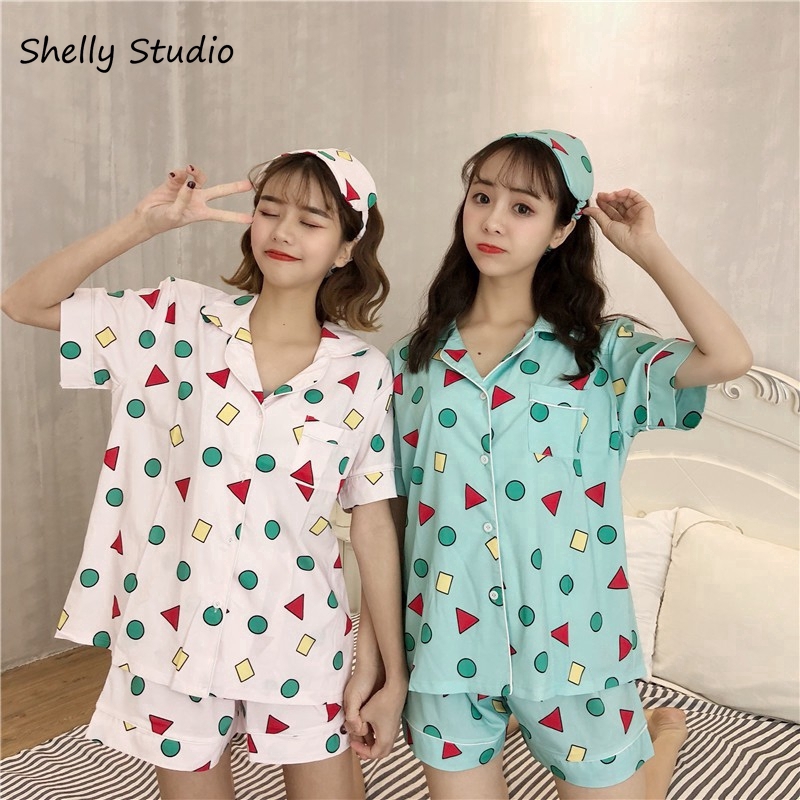 Crayon Shin Chan cotton Lovely short sleeved pajamas Two pieces