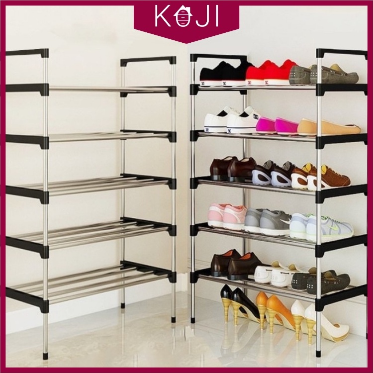 KOJI Multi-Storey Stainless Steel Shoe Rack with Handle DIY economic ...