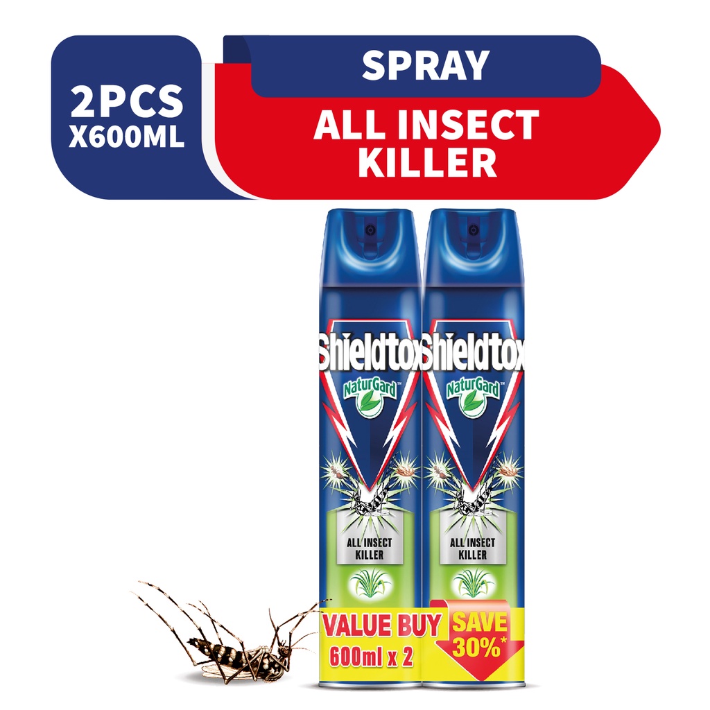 Shieldtox Citronella All Insect Killer NaturGard Spray 600ml Twin Pack ...