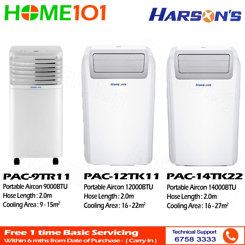 Harsons Portable Aircon 9000 14000BTU PAC9TR11 PAC12TK11 PAC