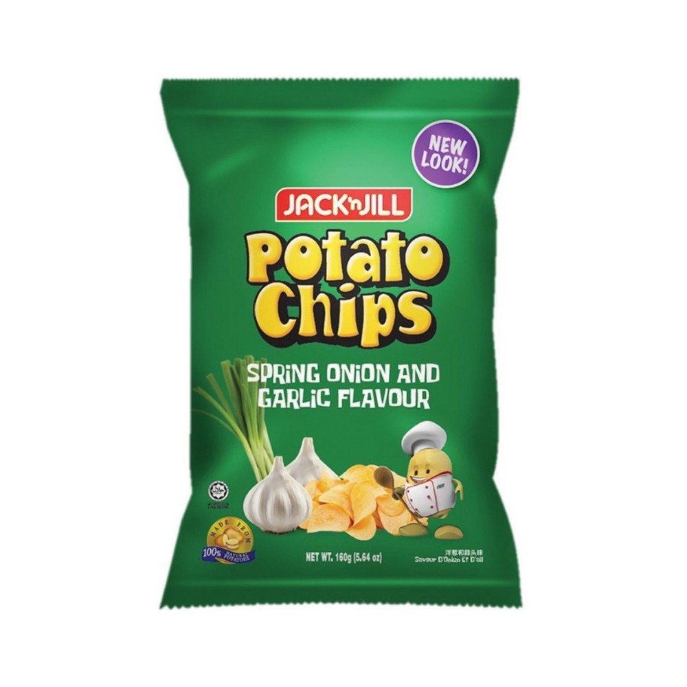 Jack N' Jill Spring Onion & Garlic Potato Chips (Large) (150g x 12 ...