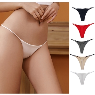 Hot Women's Panties Sexy Ice Silk Satin Lace Back Womna Underwear Briefs  G-String G String Tanga Hispter ropa interior mujer