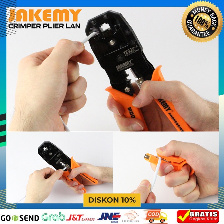 FREE SHIPPING Jakemy Crimper Plier LAN Network Cable RJ-45 RJ-11 ...