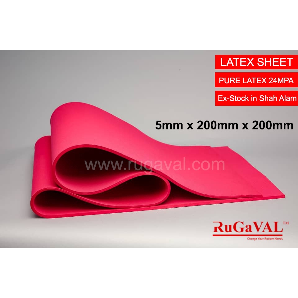 Latex Rubber Sheet 5mm thick x 200mm x 200mm, Liquid Sheet, Natural