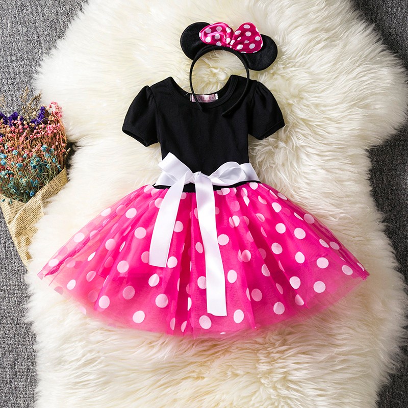 WFRV Minnie Mouse Dresses For Baby Girls Birthday Role play Dress Up Kid Costume Baby Girls Clothing For 1 5 Years Shopee Singapore